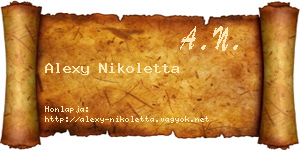 Alexy Nikoletta névjegykártya