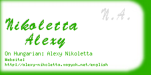 nikoletta alexy business card